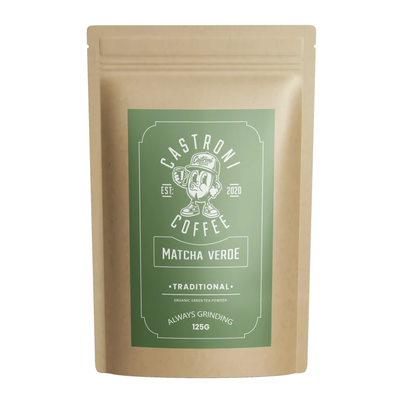 Castroni Coffee Matcha Verde organic green tea powder, 125g kraft pouch